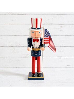 Uncle Sam Nutcracker Patriotic Decor USA Flag Americana 4th July America 250